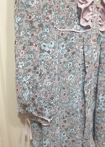 Uzun Kollu Fırfırlı Bohem Elbise - Görsel 4