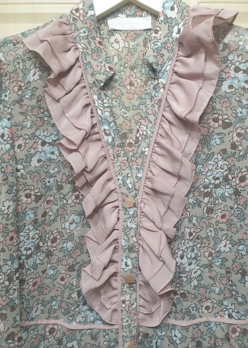 Uzun Kollu Fırfırlı Bohem Elbise - Görsel 3