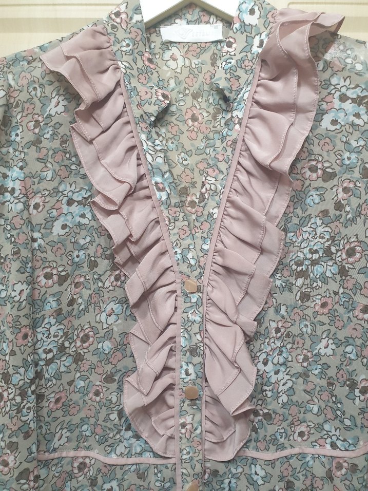 Uzun Kollu Fırfırlı Bohem Elbise - Görsel 3