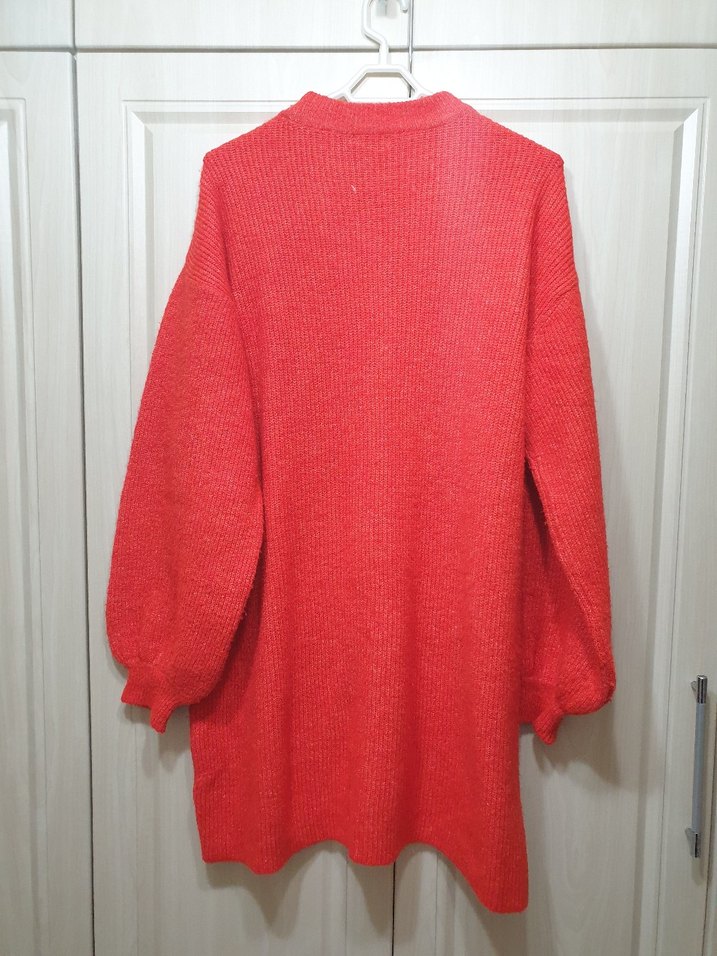 Turuncu Kadın Triko Uzun Kollu Elbise - Görsel 2