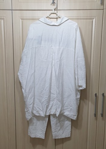 Hot Fashion Beyaz Keten Takım - Görsel 2