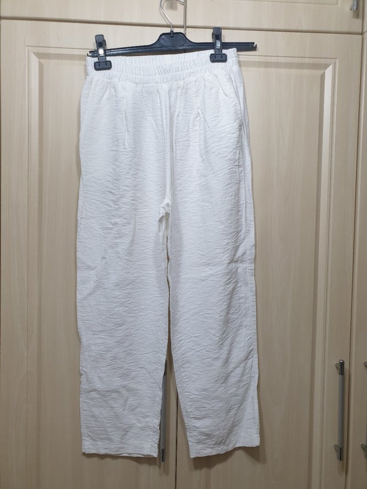 Hot Fashion Beyaz Keten Takım - Görsel 4