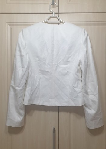 Düğmeli Ekru Nakışlı Kadın Blazer - Görsel 3