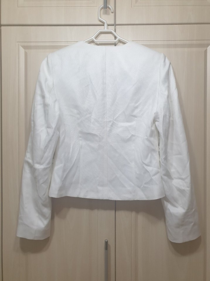 Düğmeli Ekru Nakışlı Kadın Blazer - Görsel 3