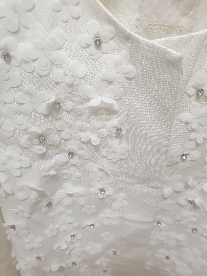 Düğmeli Ekru Nakışlı Kadın Blazer - Görsel 4