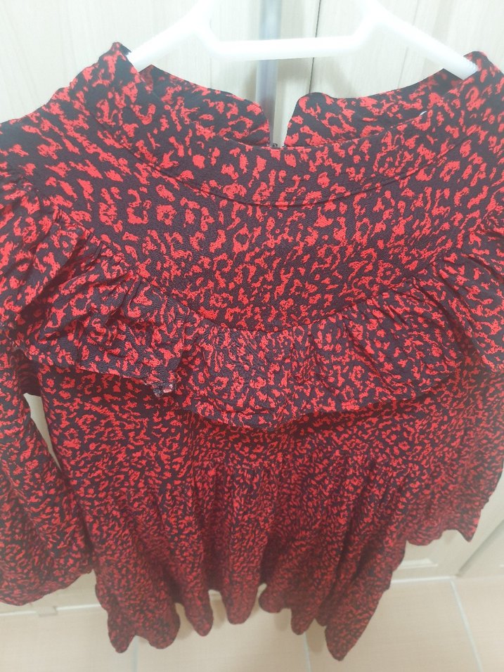 Kırmızı-Siyah Fırfırlı Kısa Elbise - Görsel 3