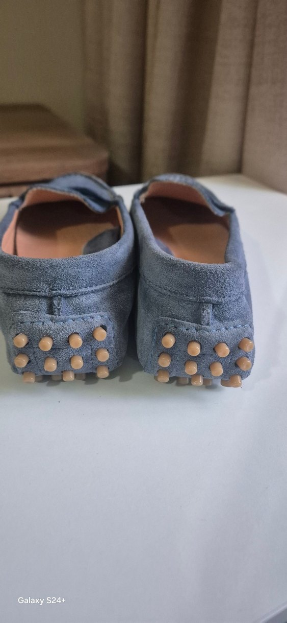 Mavi Süet Loafer Babet Ayakkabı - Görsel 3