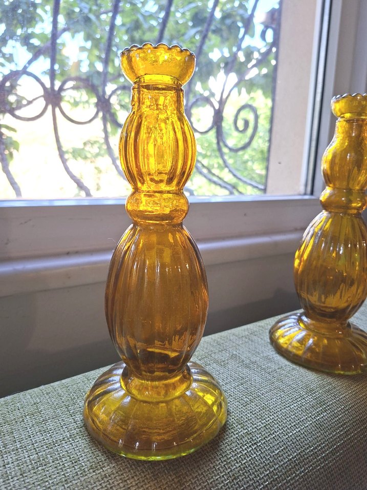 İtalyan Cam Mumluk Çift Set - Görsel 2