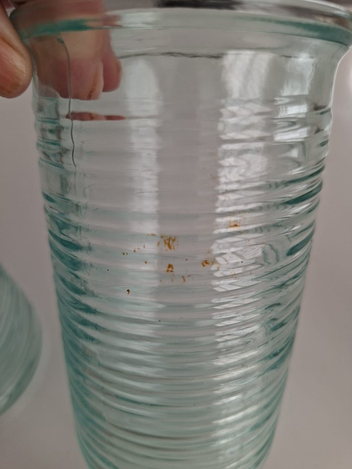 Yeşil cam Çizgili Cam Bardak - Görsel 4