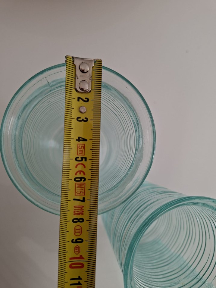 Yeşil cam Çizgili Cam Bardak - Görsel 3