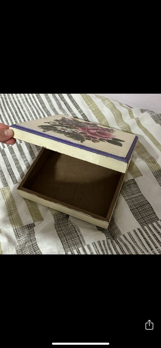 Mor Çiçek Desenli Vintage Kutu - Görsel 2