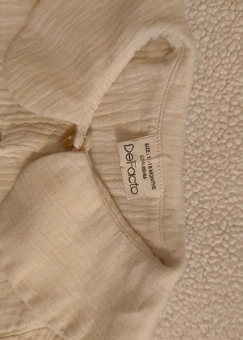 Kız Çocuk Bej Keten Gömlek - Görsel 2