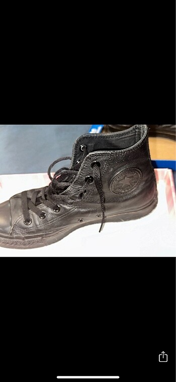 38 Beden siyah Renk Converse hakiki deri