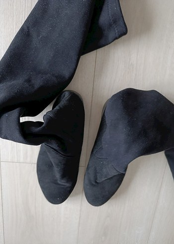 Diğer Siyah Süet Dizüstü Stiletto Çizme