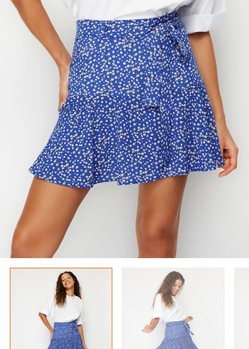 Mavi Mini Şort Etek - Görsel 2