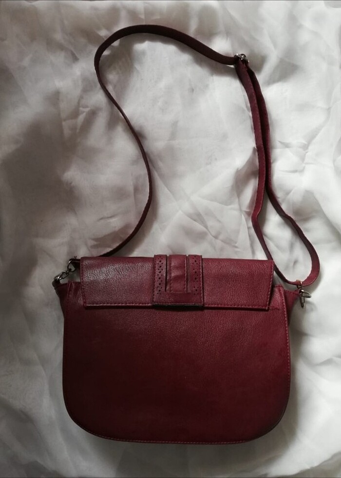 Bordo vintage çapraz çanta - Görsel 4