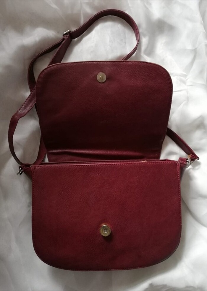 Bordo vintage çapraz çanta - Görsel 2