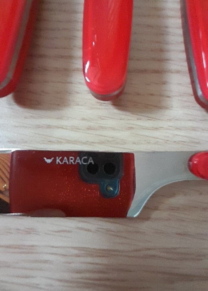 Karaca 6 adet kahvaltı ve yemek bıçağı KIRMIZI SAPLI - Görsel 2