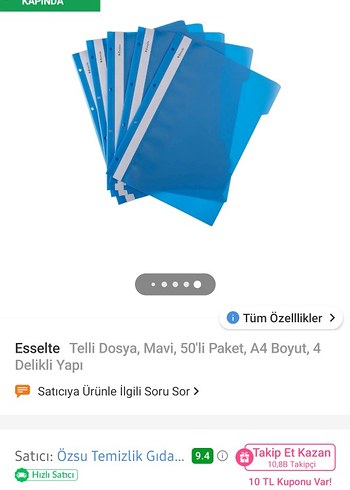 Esselte Yeşil Plastik Dosya 25 li Paket - Görsel 6