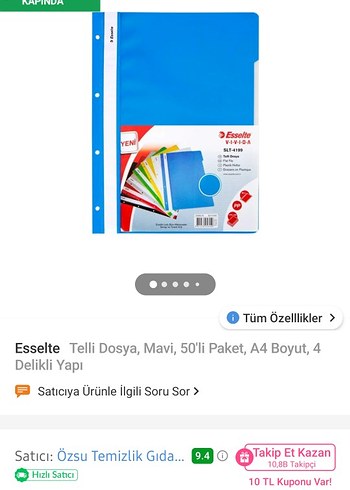 Esselte Yeşil Plastik Dosya 25 li Paket - Görsel 5