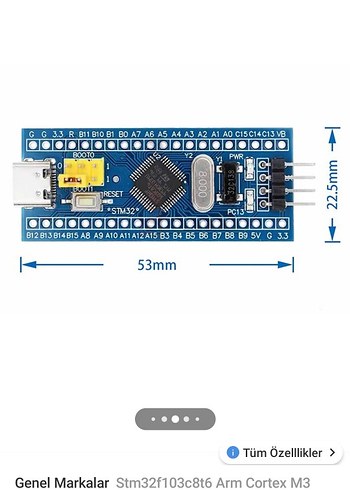 Stm32f103c8t6 Arm Cortex M3 Mikrodenetleyici - Görsel 4
