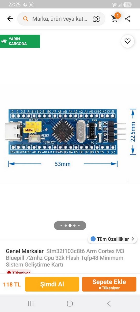 Stm32f103c8t6 Arm Cortex M3 Mikrodenetleyici - Görsel 4