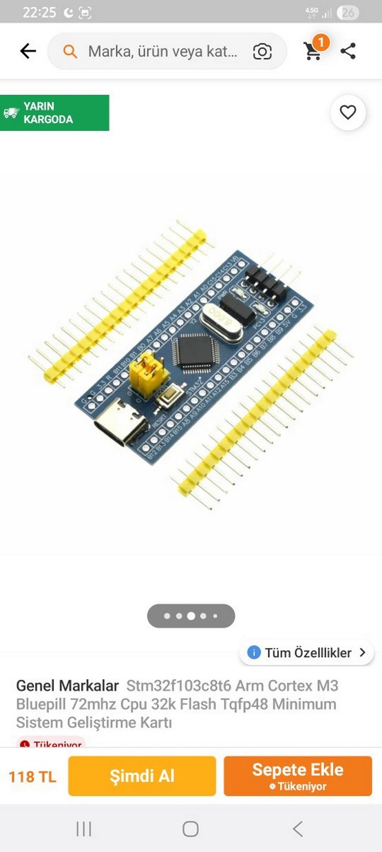 Stm32f103c8t6 Arm Cortex M3 Mikrodenetleyici - Görsel 3