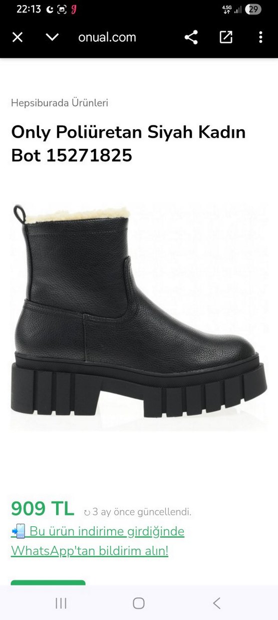 only kadın içi yünlü bot ayakkabı - Görsel 2