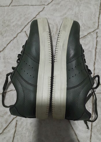 Kadın Haki Deri Kamuflaj Sneakers - Görsel 4