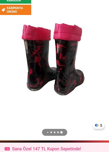 Kız Çocuk Pembe Kamuflaj Desenli Bot - Görsel 2