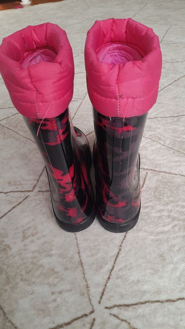 Kız Çocuk Pembe Kamuflaj Desenli Bot - Görsel 5