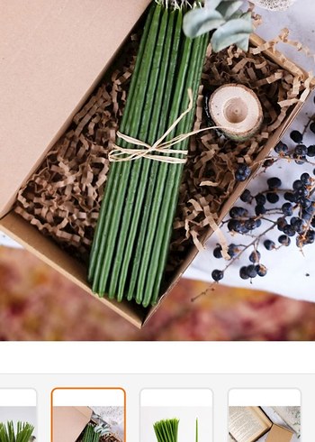 yeşil İnce Mum 12 adet - Görsel 3