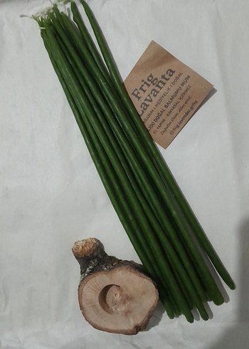 yeşil İnce Mum 12 adet - Görsel 5