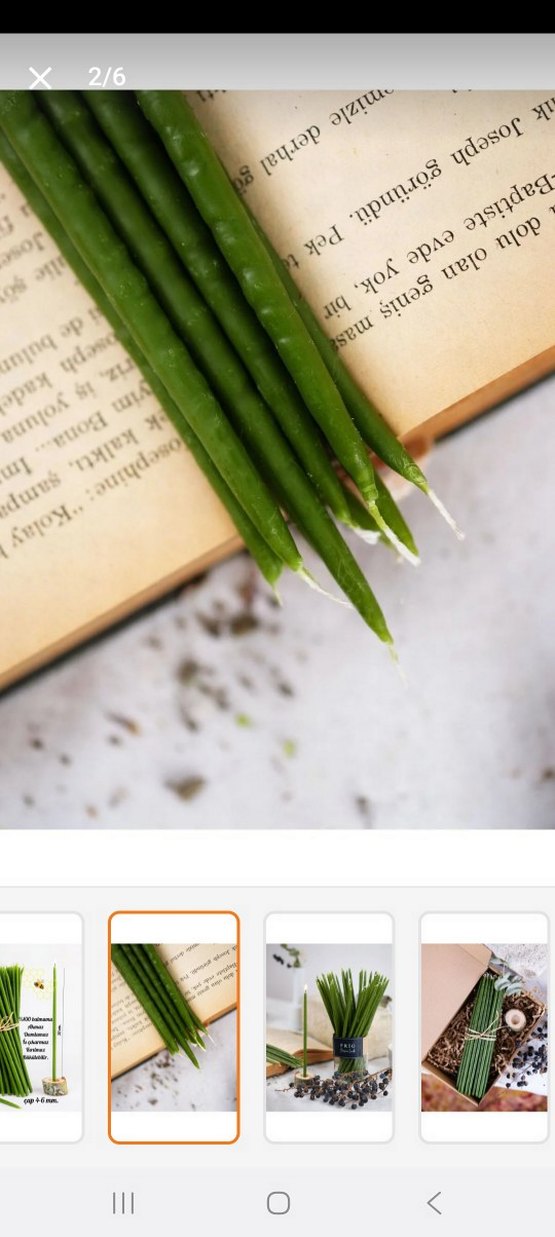 yeşil İnce Mum 12 adet - Görsel 4