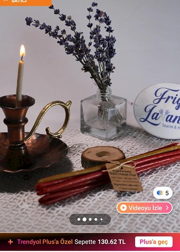 Bordo İnce Mum 16 adet - Görsel 3