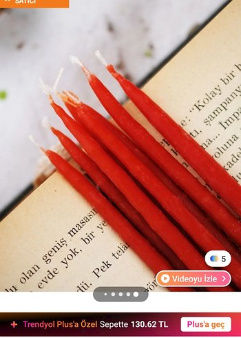 Bordo İnce Mum 16 adet - Görsel 6