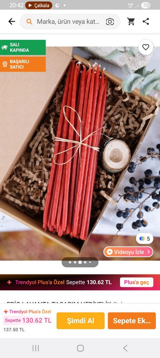 Bordo İnce Mum 16 adet - Görsel 4