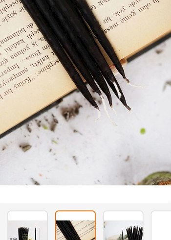 Siyah balmumu İnce Mumlar 11 adet - Görsel 5