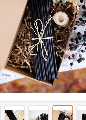 Siyah balmumu İnce Mumlar 11 adet - Görsel 3