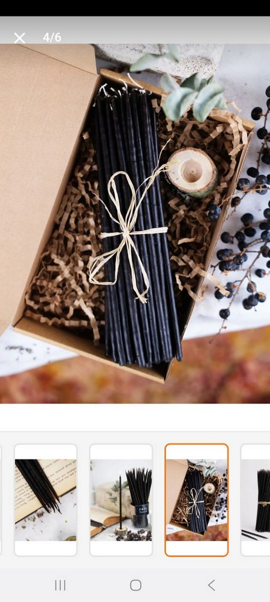 Siyah balmumu İnce Mumlar 11 adet - Görsel 3