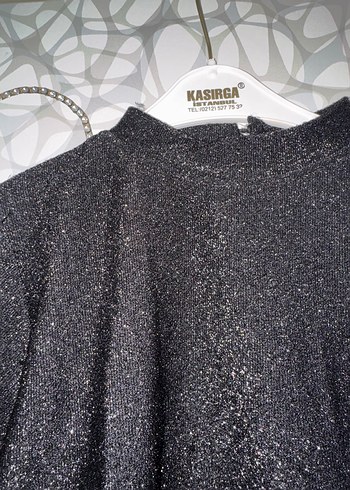 m Beden gri Renk Gri Kadın Örme Sweatshirt, Uzun Kollu, Basic