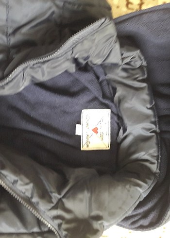 Kemer Detaylı Uzun Lacivert Kadın Kışlık Mont - Görsel 5