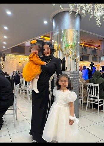 Siyah Drapeli Uzun Abiye Elbise - Görsel 3