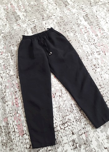 Siyah Rahat Kesim Kadın Kumaş Pantolon - Görsel 2