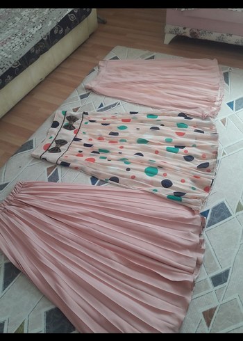 Pembe Pilili Uzun Bohem Etek - Görsel 2