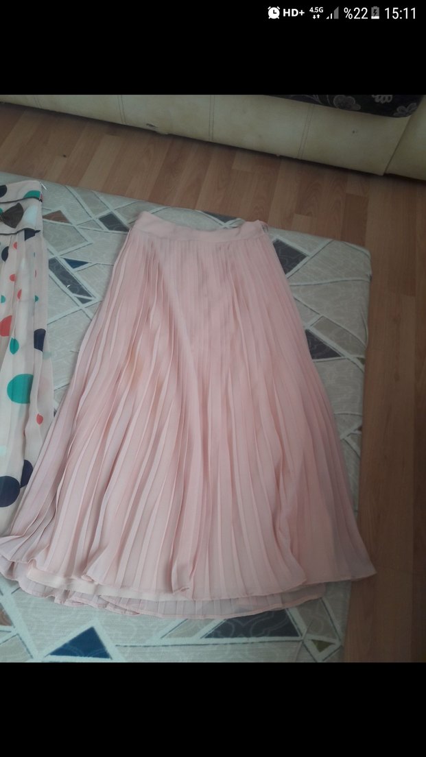 Pembe Pilili Uzun Bohem Etek - Görsel 5