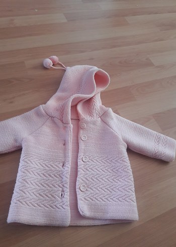 Kız Çocuk Pembe Örgü Yelek - Görsel 3