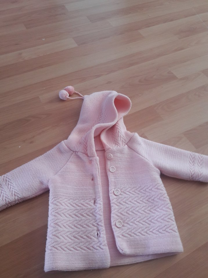 Kız Çocuk Pembe Örgü Yelek - Görsel 4