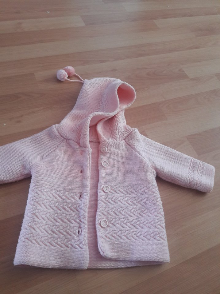 Kız Çocuk Pembe Örgü Yelek - Görsel 3