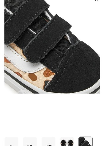 Kız Çocuk Siyah Desenli Cırtlı Spor Ayakkabı - Görsel 3
